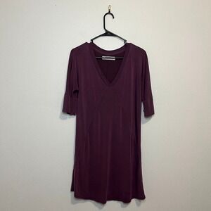 Abercrombie & Fitch Tunic Dress Plum Purple, V-Neck, Dolman Sleeve, Casual Small